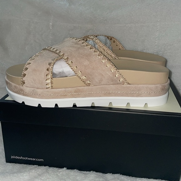 NWT J/SLIDES BOO Sand Suede Sandal - Picture 11 of 15